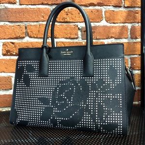 Kate Spade Black Rose Patterned Handbag